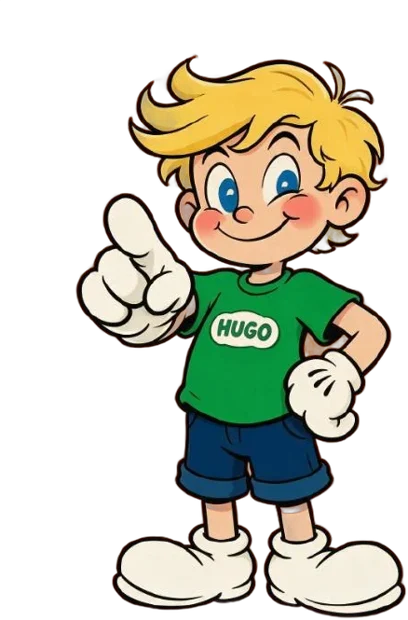Hugo señalando, invitando a participar
